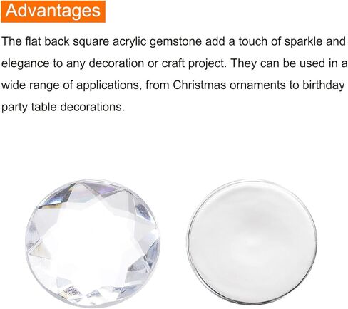 MECCANIXITY Flat Back Round Acrylic Rhinestones,25mm White Flatback Crystal Rhinestones for Crafts Clothes Shoes DIY Decoration Gifts 25Pcs in Saudi Arabia