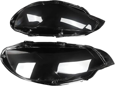 Pair Car Front Headlight Lens Compatible For 2008-14 BMW E71 X6 Headlamp Covers 63117288996 in Kuwait