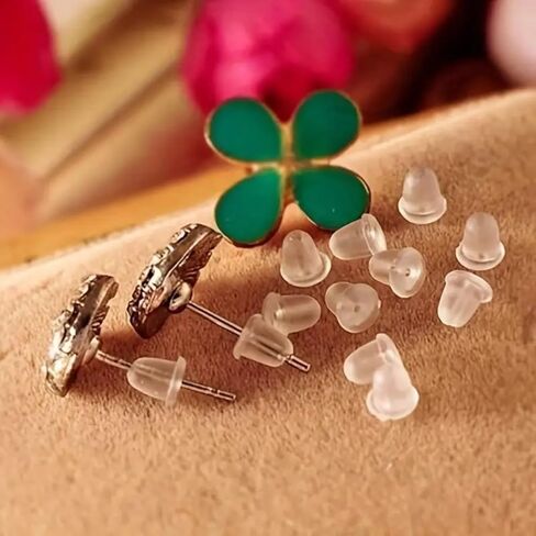 200pcs Earring Back Scrunchies – 5mm Hooded Earring Backs for Women’s Fashion Earrings, Jewelry Accessories in Saudi Arabia