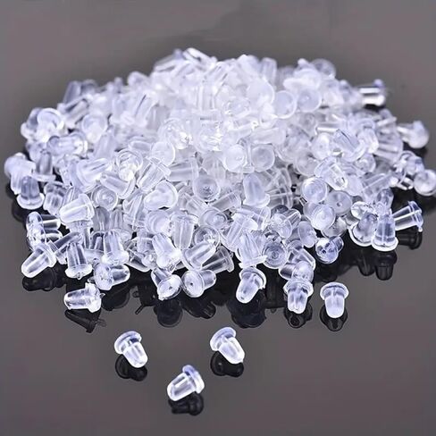 200pcs Earring Back Scrunchies – 5mm Hooded Earring Backs for Women’s Fashion Earrings, Jewelry Accessories in Saudi Arabia