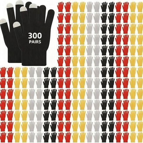 Geyoga Bulk Winter Gloves for Homeless Donations Knit Magic Gloves Warm Touchscreen Gloves Stretchy Unisex Gloves in Saudi Arabia