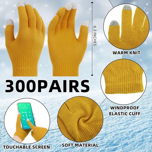 Geyoga Bulk Winter Gloves for Homeless Donations Knit Magic Gloves Warm Touchscreen Gloves Stretchy Unisex Gloves in Saudi Arabia
