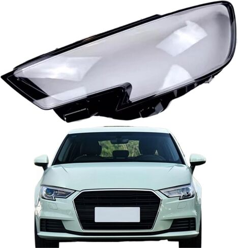 Compatible for Audi A3 S3 2017 2018 2019 Car Front Headlamps Cover Transparent Lampshade Headlights Case Plexiglass Housing Replace Shade(Left Side) in Saudi Arabia