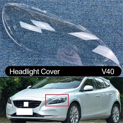 Compatible For Volvo V40 2013 2014 2015 2016 Front Headlamp Lens Cover Headlight Glass Lamp Shell Transparent Lampshade Housing(Left and Right) in Saudi Arabia