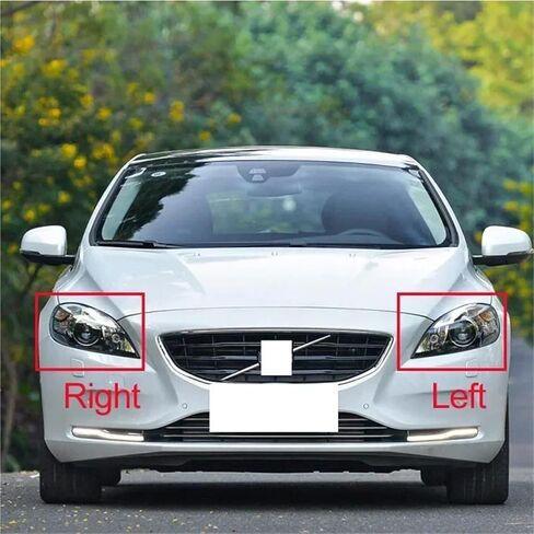 Compatible For Volvo V40 2013 2014 2015 2016 Front Headlamp Lens Cover Headlight Glass Lamp Shell Transparent Lampshade Housing(Left and Right) in Saudi Arabia