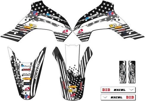2021-2025 KLX 140 RF Merica Gray Senge Graphics مجموعة كاملة مع معرف رايدر. متوافق مع كاواساكي in Saudi Arabia
