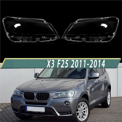Compatible For BMW F25 X3 2011 2012 2013 2014 Headlight Lens Cover Clear Shell Clear Pair Left Right Front Headlamp Transparent Lampshade in Saudi Arabia