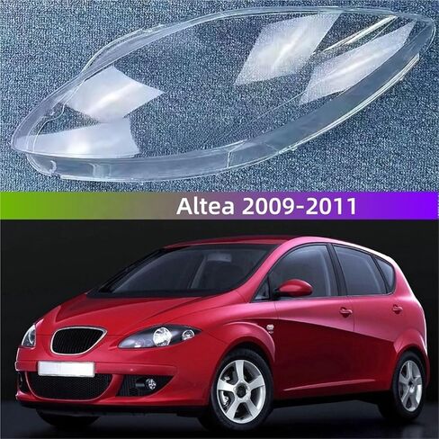 متوافق مع سيات Altea 2009 2010 2011 غطاء المصباح الأمامي الظل للمصابيح الأمامية قذيفة عاكس الضوء استبدال العدسة الأصلية (2 قطعة اليسار واليمين) in Saudi Arabia