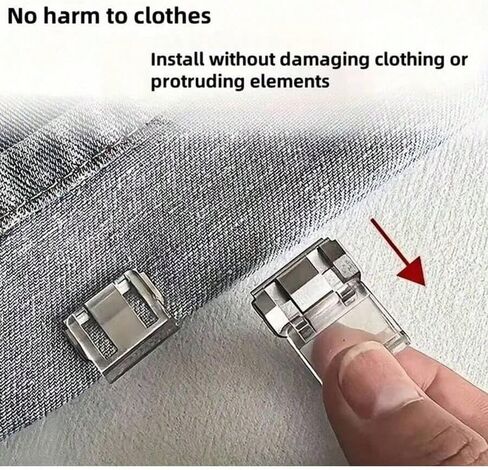 4 قطع مشابك لحاشية البنطلون، طول قابل للتعديل للبنطلونات، مشابك غير مرئية لتغيير الملابس، شفافة in Saudi Arabia