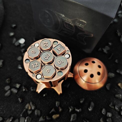 Roulette Dice Spinner for DND Dice Set, 7 Metallic Polyhedral D&D Dice with Gift Case for DND Game, RPG Role Playing Table Game Gifts (Copper) in Saudi Arabia