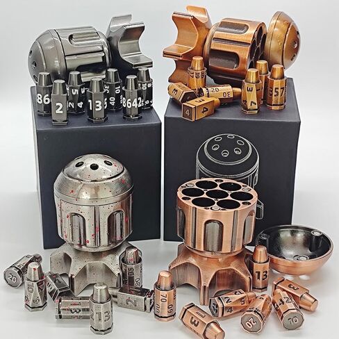 Roulette Dice Spinner for DND Dice Set, 7 Metallic Polyhedral D&D Dice with Gift Case for DND Game, RPG Role Playing Table Game Gifts (Copper) in Saudi Arabia