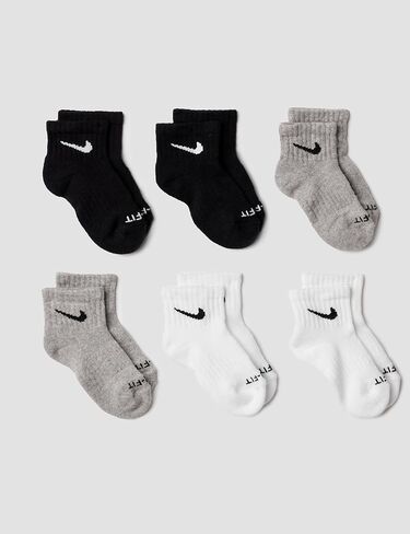 Nike Kids' Little Ankle Socks (6 Pairs), Pink Pow/White/Black, 4/5 in Kuwait