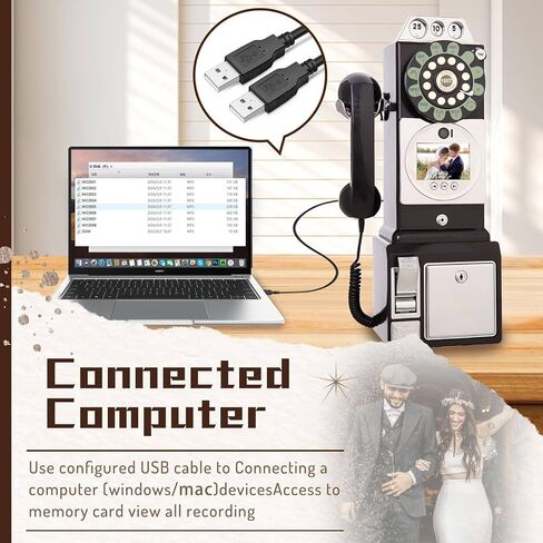 13 million Pixels Video Audio Guest Book,32GB Video Guest Book,Audio Message Book,54 x 27 x 20 cm Telephone,Telephone Set with 3.0 inches Screen,5000mAh Battery,Black in Saudi Arabia