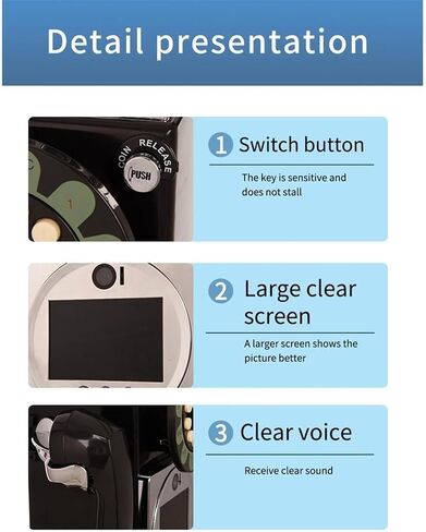 13 million Pixels Video Audio Guest Book,32GB Video Guest Book,Audio Message Book,54 x 27 x 20 cm Telephone,Telephone Set with 3.0 inches Screen,5000mAh Battery,Black in Saudi Arabia