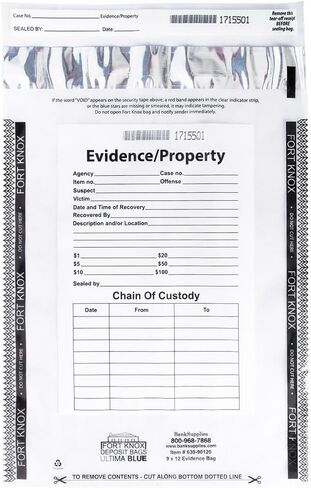 BankSupplies Clear Evidence Bags | Case of 100 | 9W x 12H | Tamper Evident Seal | Write-On Panel for Information | Plastic Safety Security Bag | Serial Numbers & Tear Off in Saudi Arabia