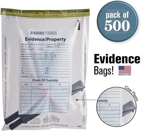 BankSupplies Clear Evidence Bags | Case of 100 | 9W x 12H | Tamper Evident Seal | Write-On Panel for Information | Plastic Safety Security Bag | Serial Numbers & Tear Off in Saudi Arabia
