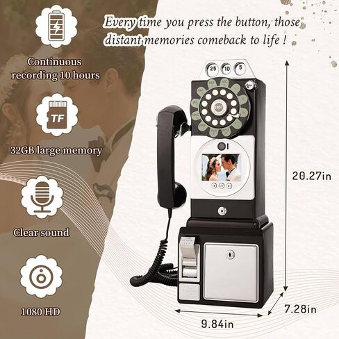 13MP Video & Audio Guest Book with 32GB Storage | 3.0-Inch Screen Telephone Set | 5000mAh Battery | for Weddings & Special Events (54 x 27 x 20 cm),White in Saudi Arabia
