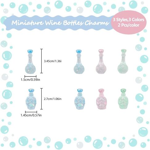 30Pcs 15 Styles Dummy Bottle Transparent Resin Cabochon Mini Bottle Ornaments with Sequins Multicolor Miniature Landscape for DIY Home Garden Birthday Party Favor in Saudi Arabia