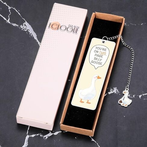 1PCS Funny Silly & Serious Goose Bookmarks Book Marks, Christmas Goose Stuff Reading Accessories for Women-Book Lover Stocking Stuffers for Women, Christmas Gag Gift Bookish Gooose Bookmark 2-Sided in Saudi Arabia