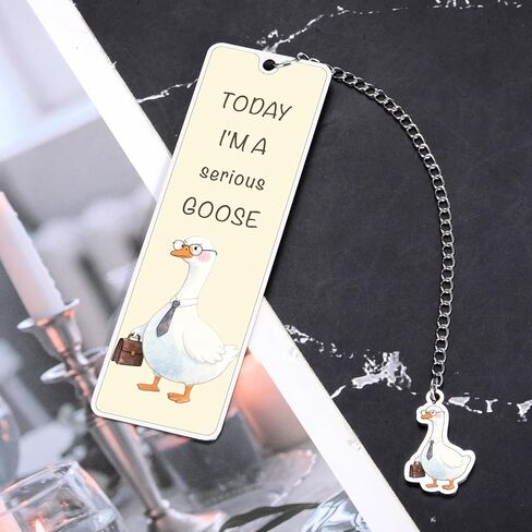 1PCS Funny Silly & Serious Goose Bookmarks Book Marks, Christmas Goose Stuff Reading Accessories for Women-Book Lover Stocking Stuffers for Women, Christmas Gag Gift Bookish Gooose Bookmark 2-Sided in Saudi Arabia