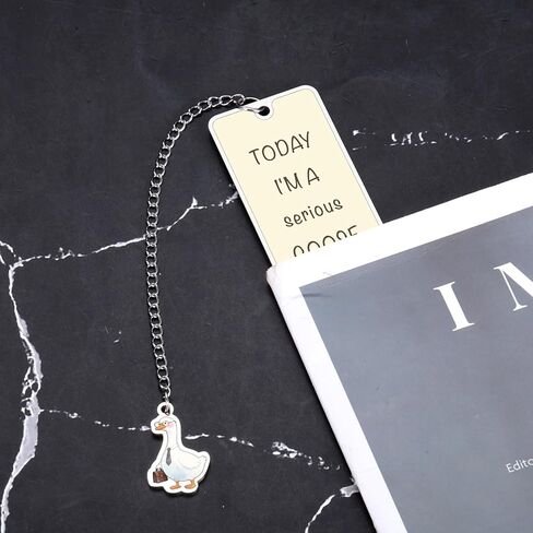 1PCS Funny Silly & Serious Goose Bookmarks Book Marks, Christmas Goose Stuff Reading Accessories for Women-Book Lover Stocking Stuffers for Women, Christmas Gag Gift Bookish Gooose Bookmark 2-Sided in Saudi Arabia