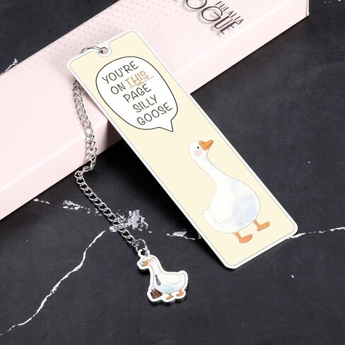 1PCS Funny Silly & Serious Goose Bookmarks Book Marks, Christmas Goose Stuff Reading Accessories for Women-Book Lover Stocking Stuffers for Women, Christmas Gag Gift Bookish Gooose Bookmark 2-Sided in Saudi Arabia