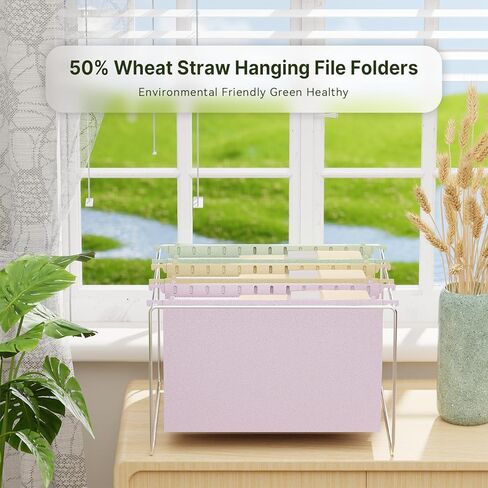 Extra Capacity Legal Size Hanging File Folders,3" Expandable Plastic File Folders Hanging with Tabs, 6 Pack Wheat Straw Filing Cabinet Folders for Office School,Assorted Colors File Organizer in Saudi Arabia