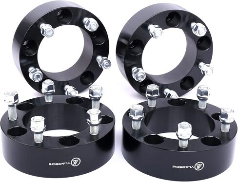 VLAOSCHI محولات عجلات سوداء مزورة 5x135 إلى 5x5.5 1 بوصة مع ترصيع 14x2.0 متوافقة مع Ford Lin-coln 5 Lug لـ 1997-2003 F150 | رحلة 1997-2002 | ملاح 1998-2002 - عبوة من 4 قطع in Saudi Arabia