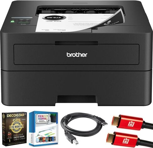 Brother HLL2460DW SOHO Laser Printer Bundle with Deco Gear CPS 26 Month Protection Pack, Tech Smart USA Printer Essentials, Deco Essential 6FT Printer Cable and HDMI Cable in Saudi Arabia