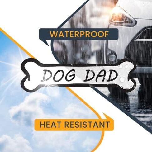 Magnet Me Up Dog Mom and Dog Dad Bone Magnet Decal, 2x7 Inches, 2 Pack, Heavy Duty Automotive Magnet for Car Truck SUV, UV Printed Vinyl, Weatherproof, Crafted in USA in Saudi Arabia