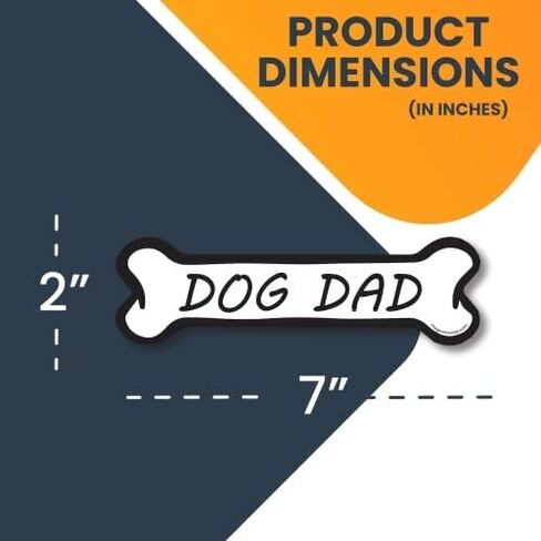 Magnet Me Up Dog Mom and Dog Dad Bone Magnet Decal, 2x7 Inches, 2 Pack, Heavy Duty Automotive Magnet for Car Truck SUV, UV Printed Vinyl, Weatherproof, Crafted in USA in Saudi Arabia