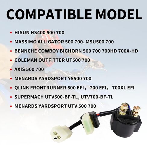 JGMOTO Starter Solenoid Relay للمحور 500 12V متوافق مع Hisun 500 700 UTV، Axis 500 700، MSU500، Coleman 400 500، Cub Cadet Challenger، استبدال OEM 37710-115-0000 in Saudi Arabia