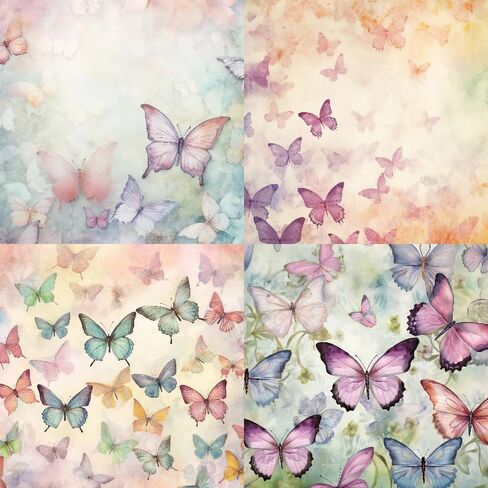 12Sheets Butterfly Scrapbook Paper Pads, Decorative Craft Paper for DIY, Journal Supplies, Card Making Supplies( 6X6inch) in Saudi Arabia