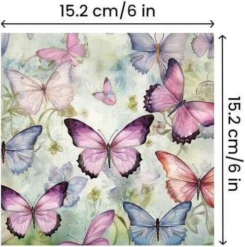 12Sheets Butterfly Scrapbook Paper Pads, Decorative Craft Paper for DIY, Journal Supplies, Card Making Supplies( 6X6inch) in Saudi Arabia