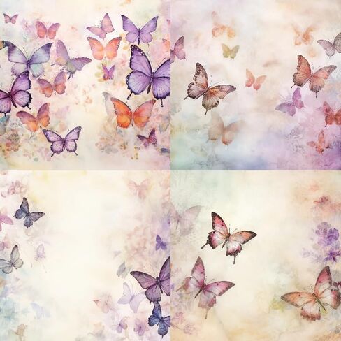 12Sheets Butterfly Scrapbook Paper Pads, Decorative Craft Paper for DIY, Journal Supplies, Card Making Supplies( 6X6inch) in Saudi Arabia