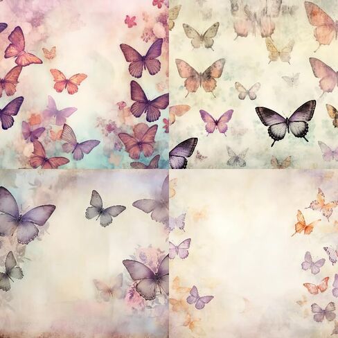 12Sheets Butterfly Scrapbook Paper Pads, Decorative Craft Paper for DIY, Journal Supplies, Card Making Supplies( 6X6inch) in Saudi Arabia