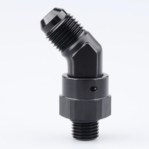 أداء التيار المتردد 45 درجة -12 ذكر مضيئة إلى -10 AN ORB O Ring Port الموضوع 7/8 × 14 محول تركيب دوار من الألومنيوم الأسود in Saudi Arabia