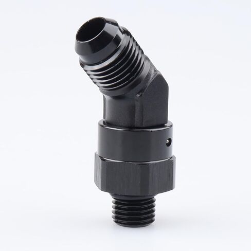 أداء التيار المتردد 45 درجة -12 ذكر مضيئة إلى -10 AN ORB O Ring Port الموضوع 7/8 × 14 محول تركيب دوار من الألومنيوم الأسود in Saudi Arabia