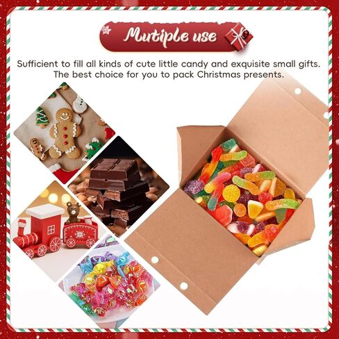 24PCS Christmas Gift Wrap Boxes - Mini House Shaped Gift Bags | Party Favors, Wedding Favor Boxes | Winter Christmas New Year Gifts, Festive Essentials in Saudi Arabia