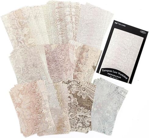 50 Sheets Vintage Lace Decorative Note Paper, Notebook Decor for Hand Accounting, Party, and DIY Crafts in Saudi Arabia