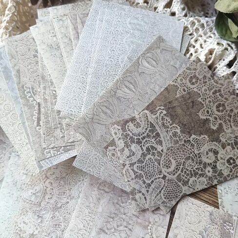 50 Sheets Vintage Lace Decorative Note Paper, Notebook Decor for Hand Accounting, Party, and DIY Crafts in Saudi Arabia