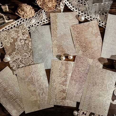 50 Sheets Vintage Lace Decorative Note Paper, Notebook Decor for Hand Accounting, Party, and DIY Crafts in Saudi Arabia