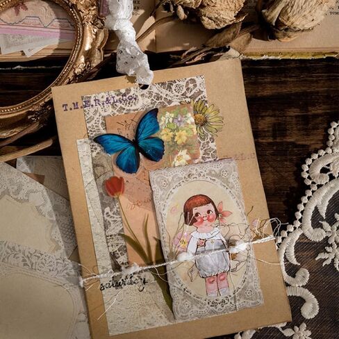 50 Sheets Vintage Lace Decorative Note Paper, Notebook Decor for Hand Accounting, Party, and DIY Crafts in Saudi Arabia