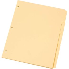 Oxford Manila 3 Ring Binder Dividers, 5 Tab, 1/5 Cut Tabs, 250 Count Box (M1158)