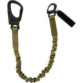 Fusion Tactical Military and Police Helo Lanyard - 6ft Elastic Bungee with Snap Hook Shackle, 23kN - Coyote Brown, 72 inches