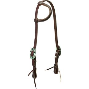Weaver Leather Working Tack Sliding Ear Headstall, Rope Edge Hardware (10-0588)