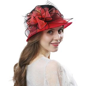 Original One Women's Fancy Two Tone Lightweight Cloche Church Derby Hat