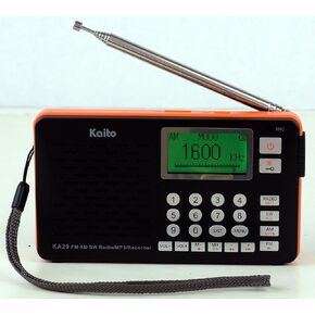Kaito KA29 All in one World Receiver, with Recorder, AM FM SW Radio and MP3 Player(Black)