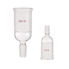 Glass Reducing Connecting Adapter, Borosilicate Glass from 19/22 Outer to 14/20 Inner Joint Connecting Adapter for Laboratory Lab Supply