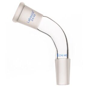 Labasics Glass 105 Degree Distillation Adapter, Borosilicate Glass Bent Adapter with 24/40 Joints for Laboratory Lab Supply